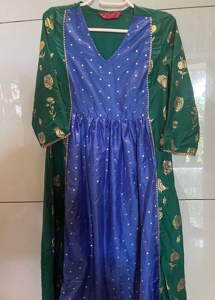 Blue &amp; Green ethnic festive Kurta
