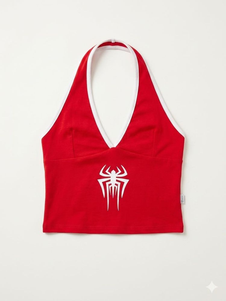 Red Spider-Man Halter Neck Top