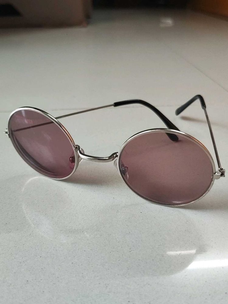 Round Pink Lens Sunglasses