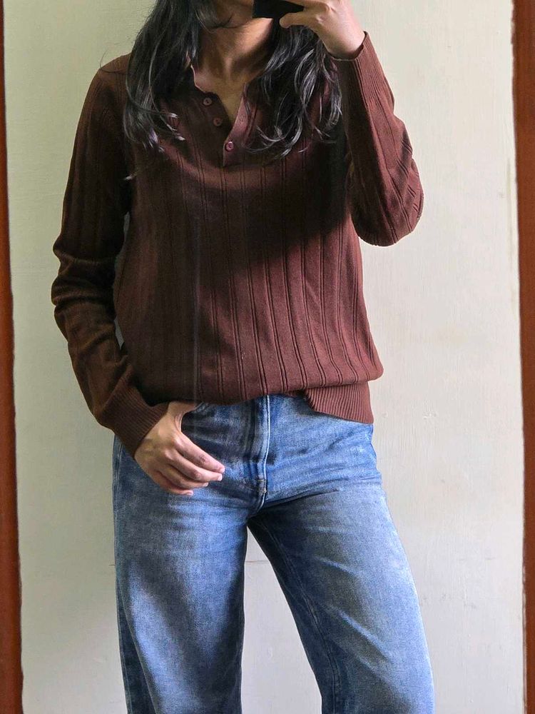 Cozy Ribbed Henley Top