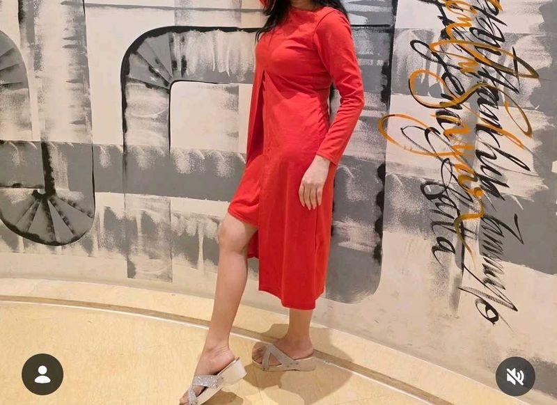 Chic Red Midi Dress