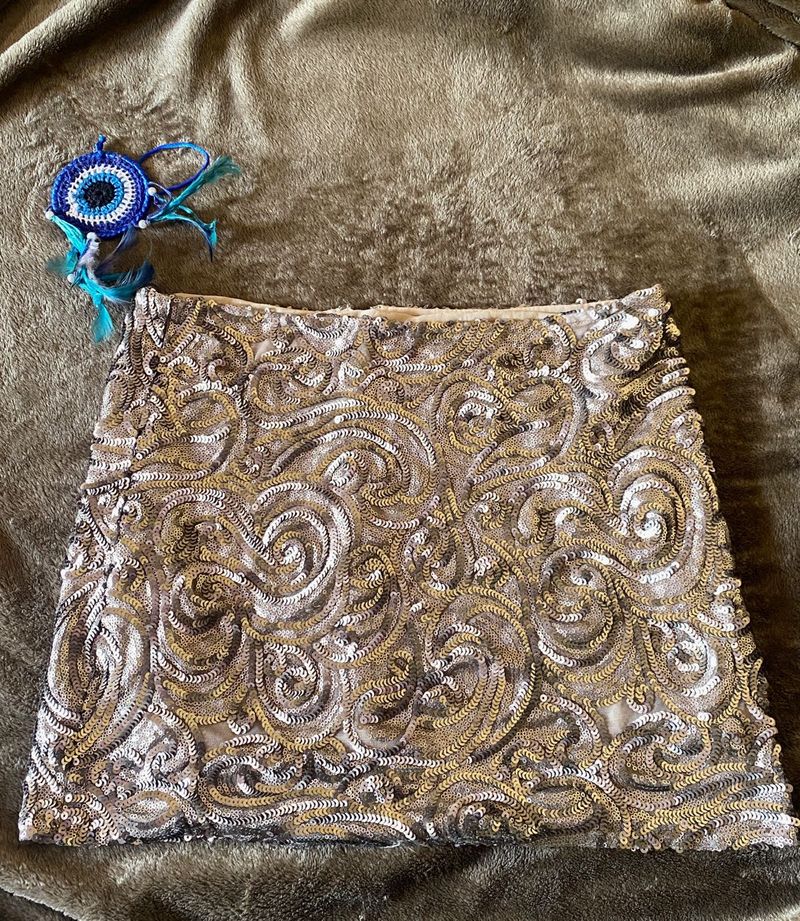 Sequin Swirl Mini Skirt