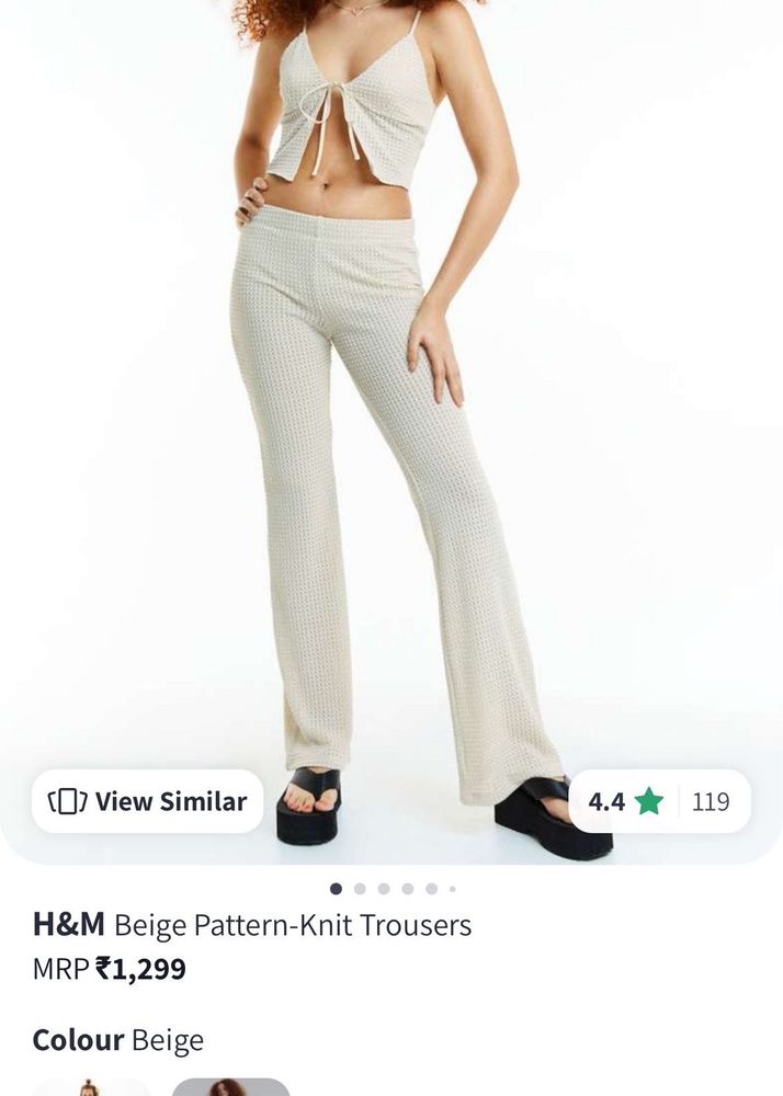 H&amp;M Beige Pattern Knit trouser