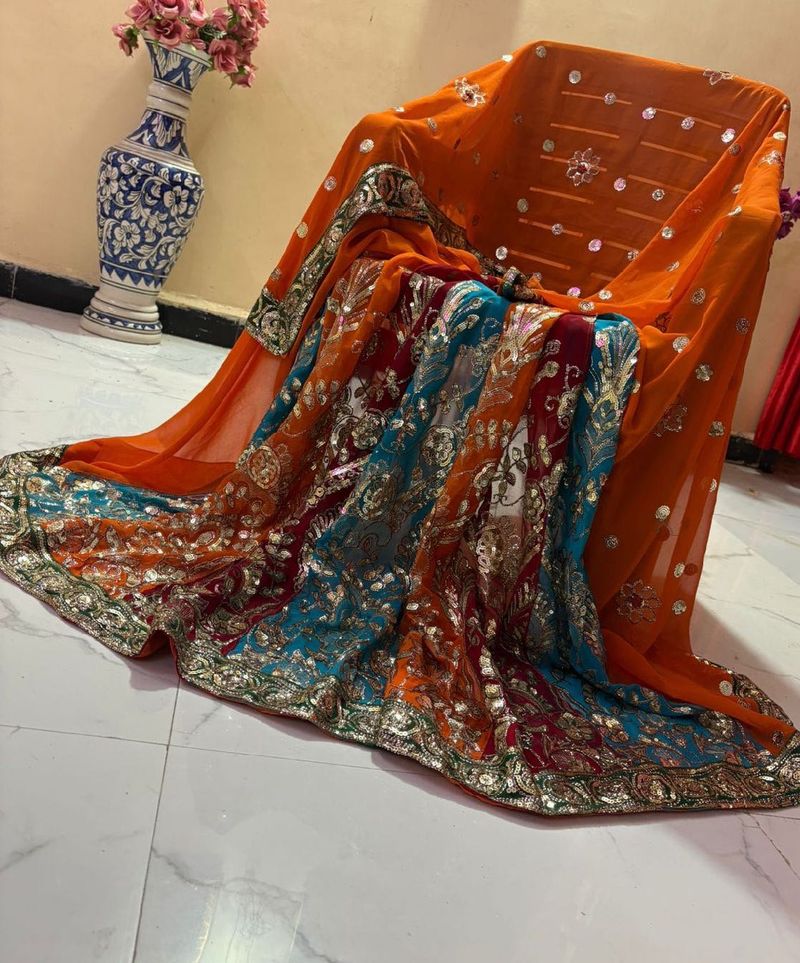 Vibrant lehnga type  Saree