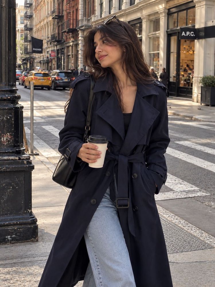 Classic Navy Trench Coat