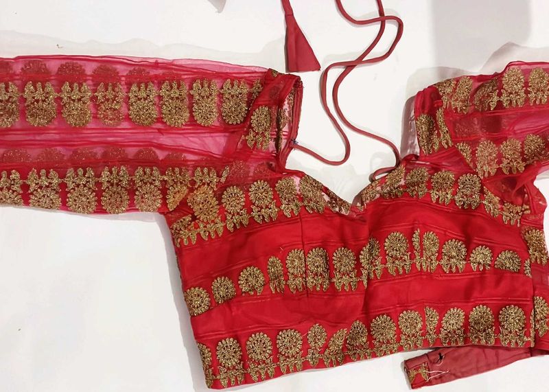 Red Embroidered Blouse