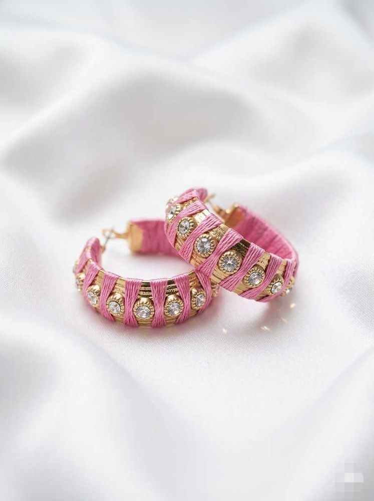 💟 Statement Pink Beaded Hoops: The Ultimate "It-G