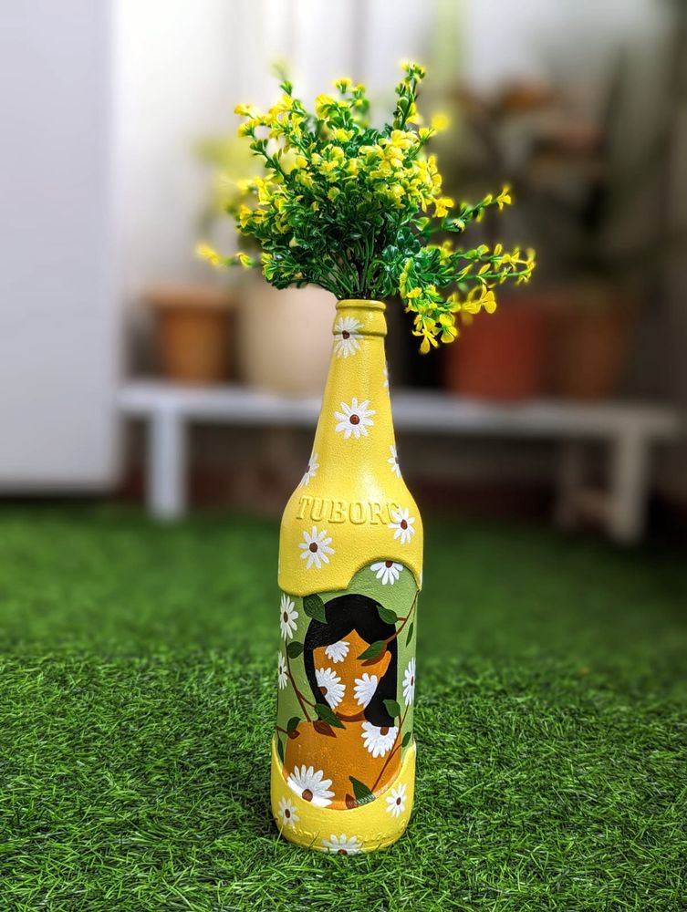 Hand-Painted Bottle Vase