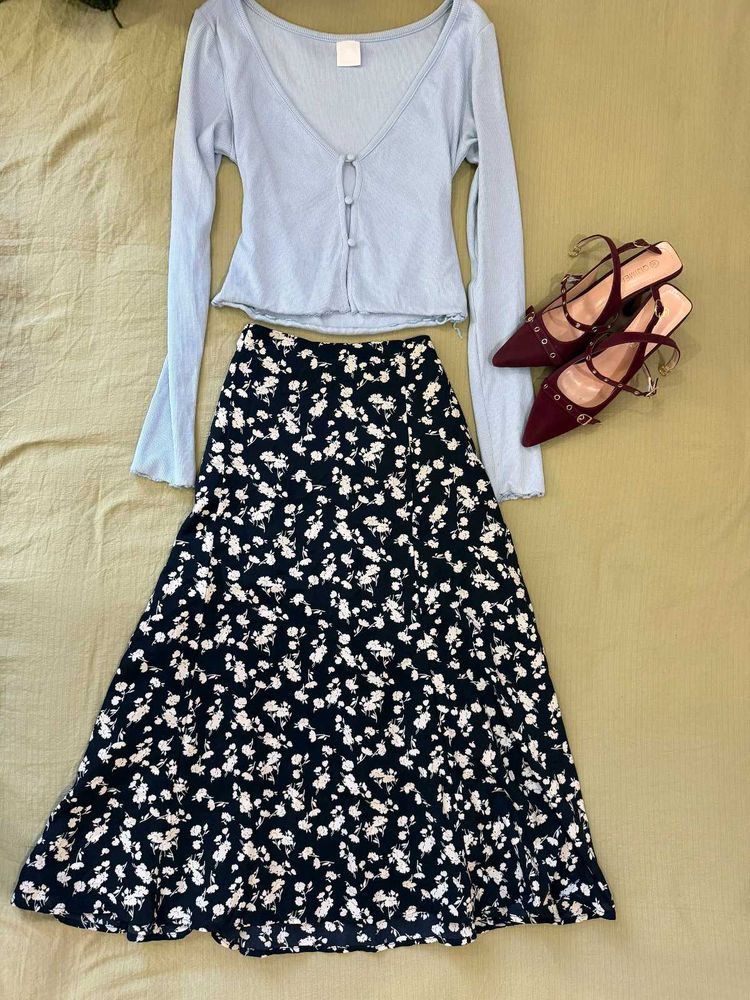 Floral Print Maxi Skirt