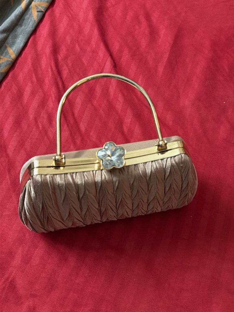 Elegant Clutch Purse with Jewel Accent