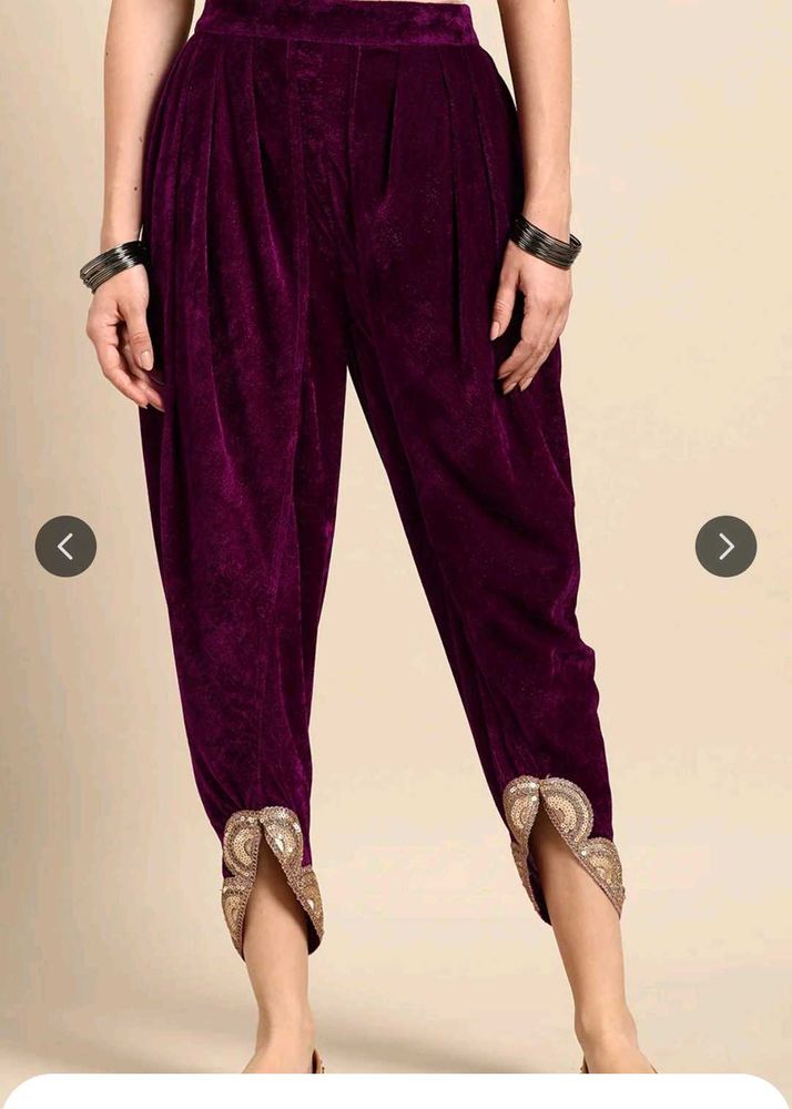 Stylish Velvet Dhoti Pant