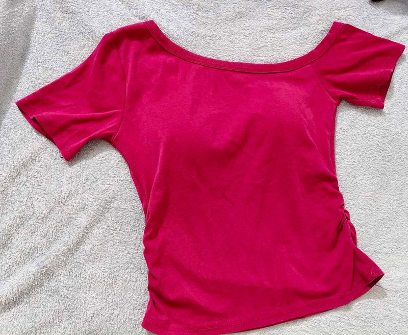 Asymmetrical Gathered Padded Top