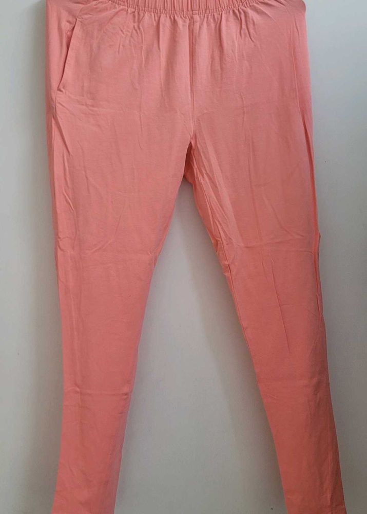 Coral Pink Cotton Pants