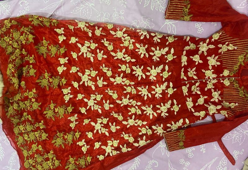 Beautiful Red Embroidered Kurta gown