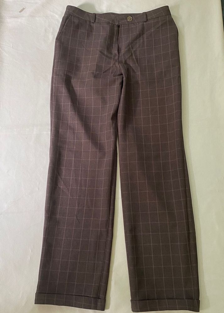 Brown Plaid Trousers