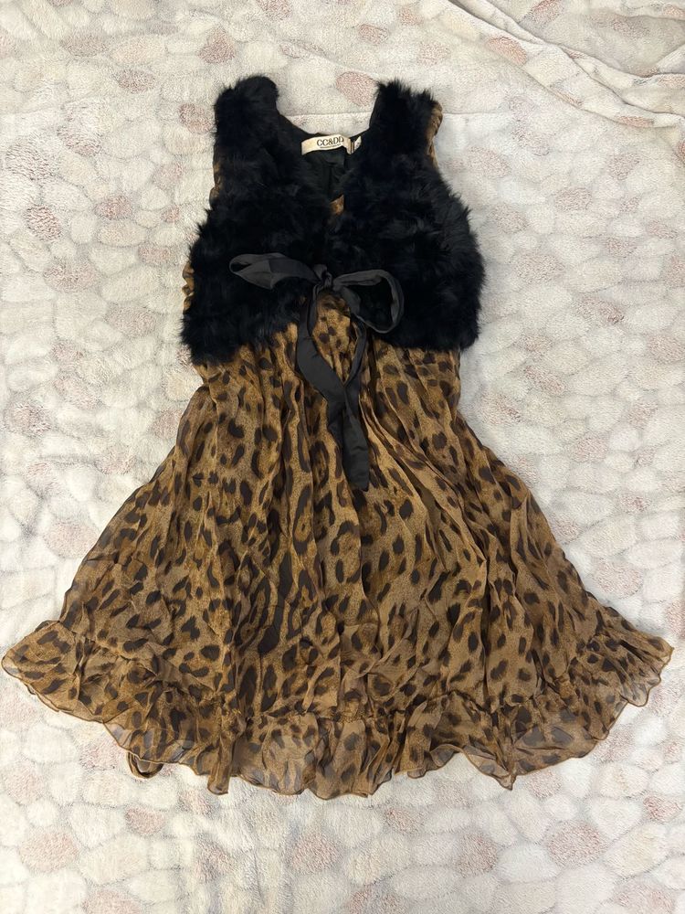 Chic Leopard Print faux Dress