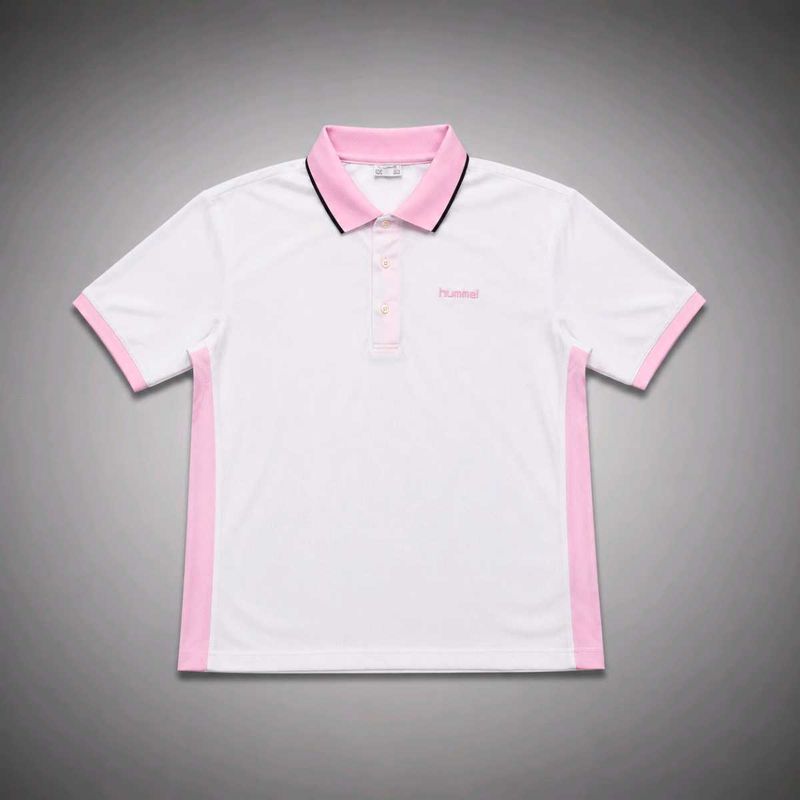 Hummel White &amp; Pink Polo Shirt