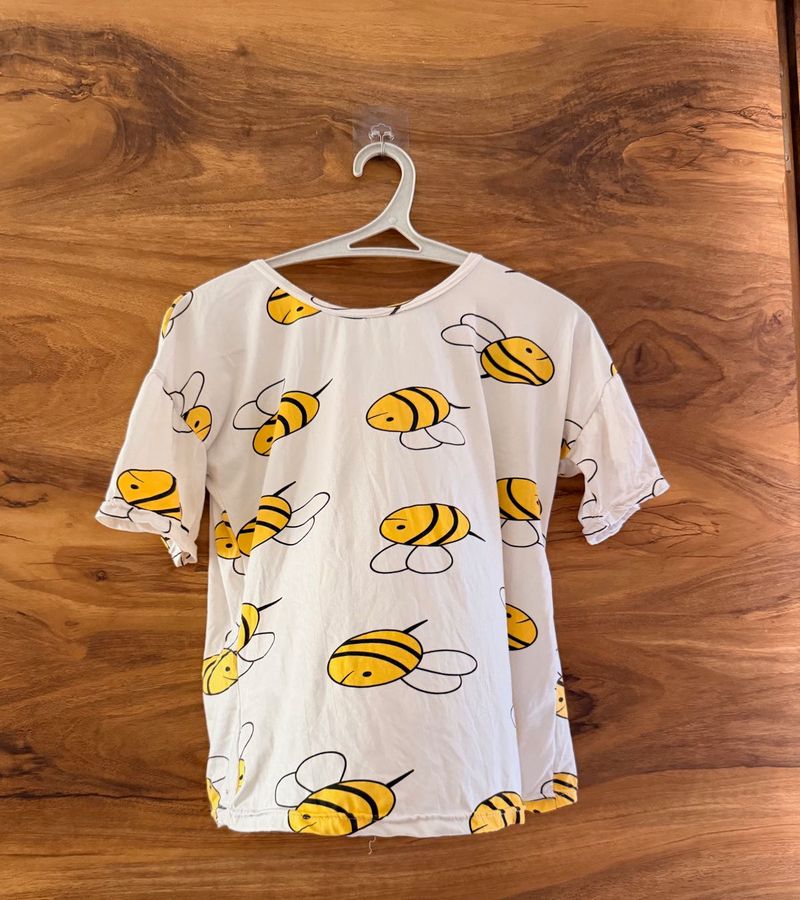 Cute Bee Print T-Shirt