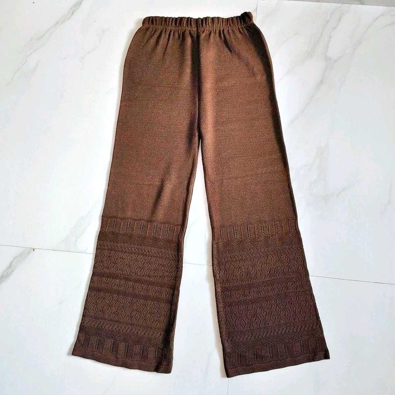 Brown Knit Wide Leg Pants 🆕 NWOT 🫶