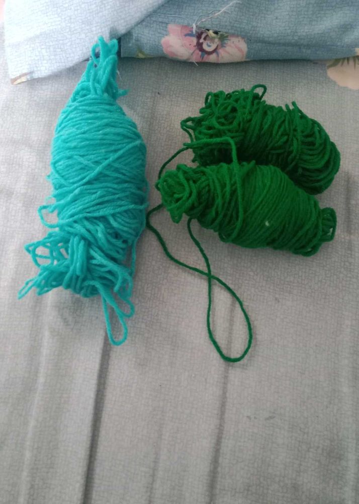 Turquoise &amp; Green Yarn Skeins