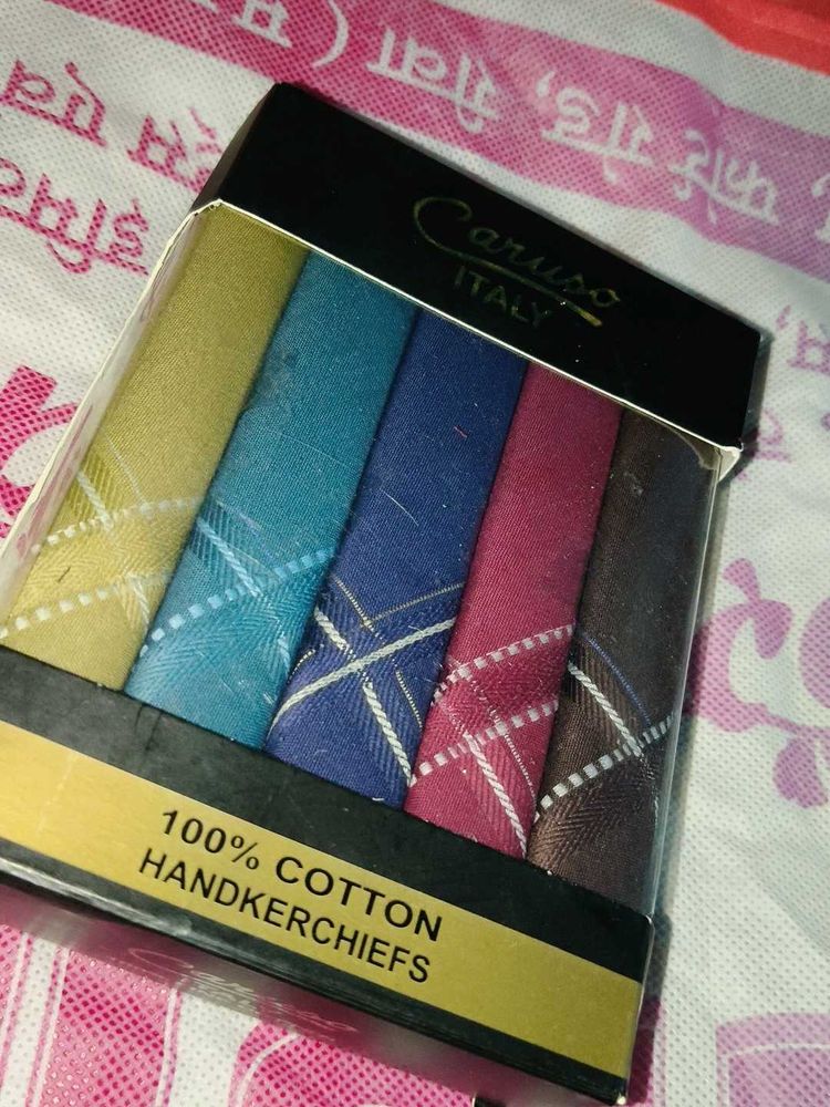 Caruso Italy 100% Cotton Handkerchiefs