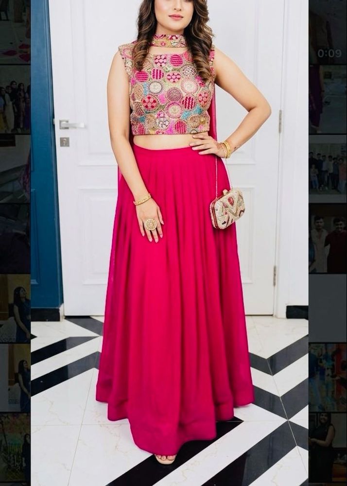 ✨ Designer Hot Pink Indo-Western Lehenga Set ✨