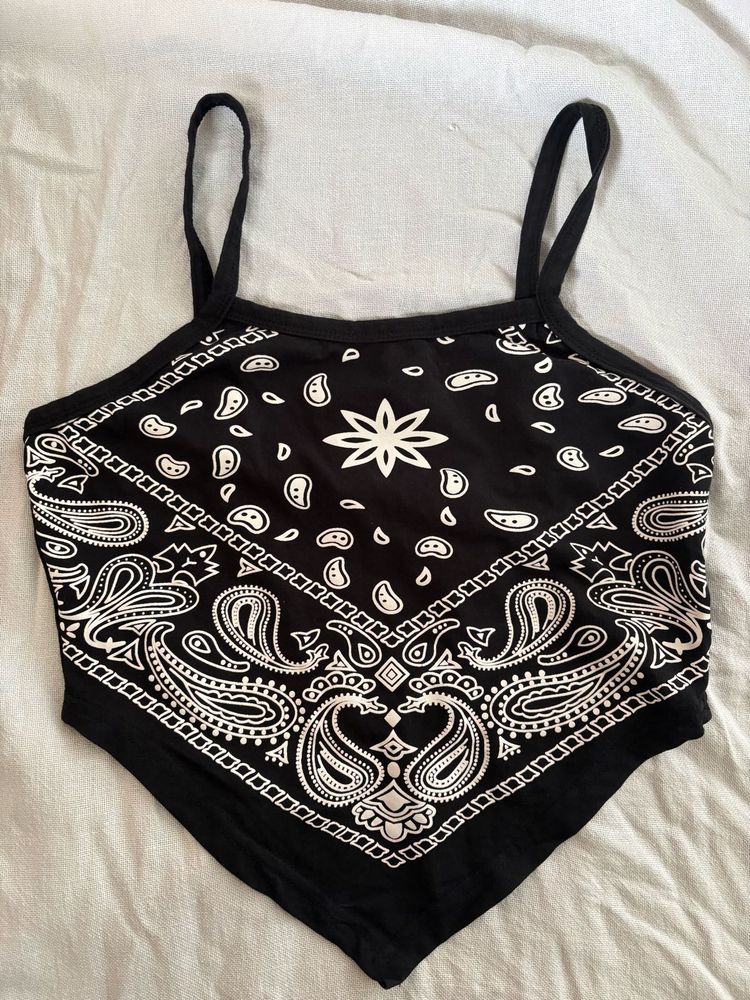 Scarf Bandana Top Black