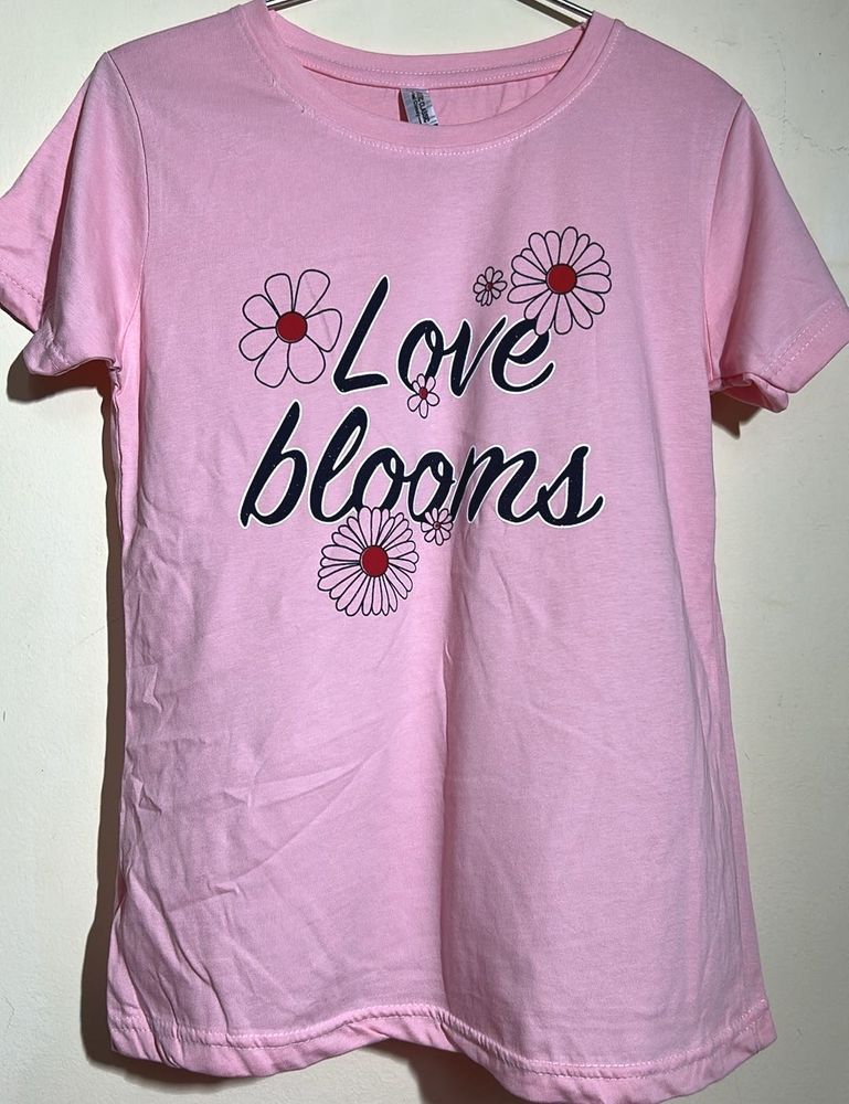 New Pink 'Love Blooms' Tee