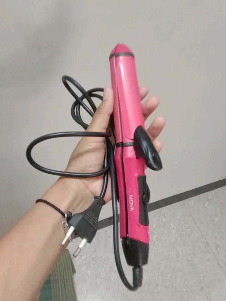 Pink Hair Curling Iron and straightener