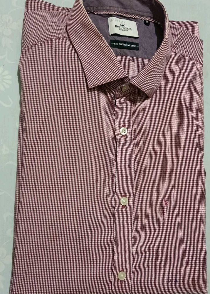 Men's Red Gingham Dress Shirt