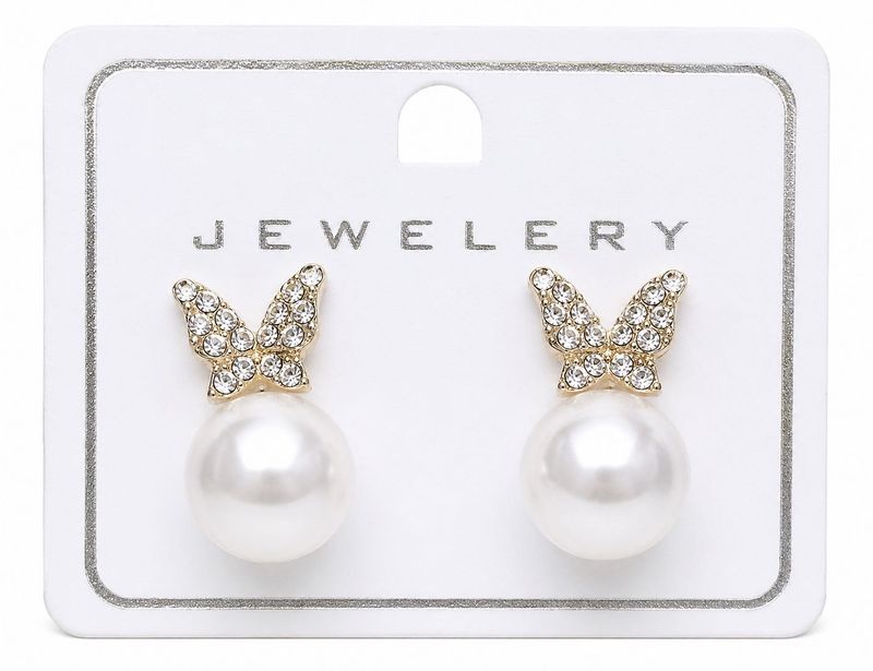 Pearl Drop Butterfly Earrings ✨