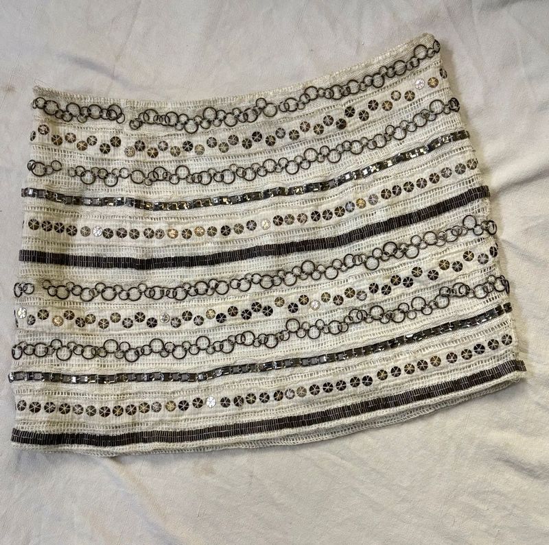 Sparkly Heavy Detail Mini Skirt