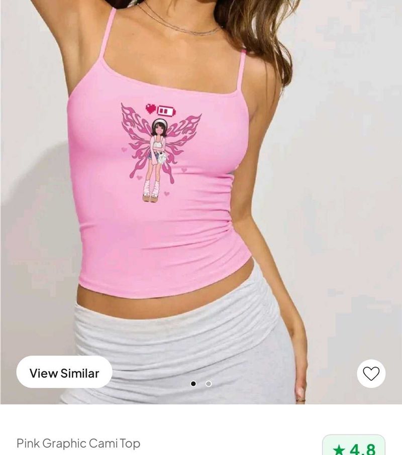 Salee!New Me Pink Cute Tank  Top
