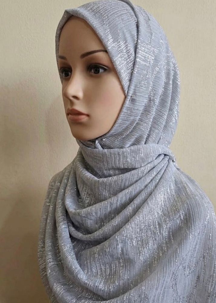 Sparkling Grey Hijab Scarf