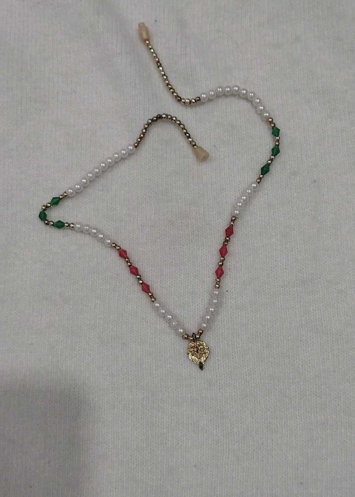 Beaded Heart Pendant Necklace