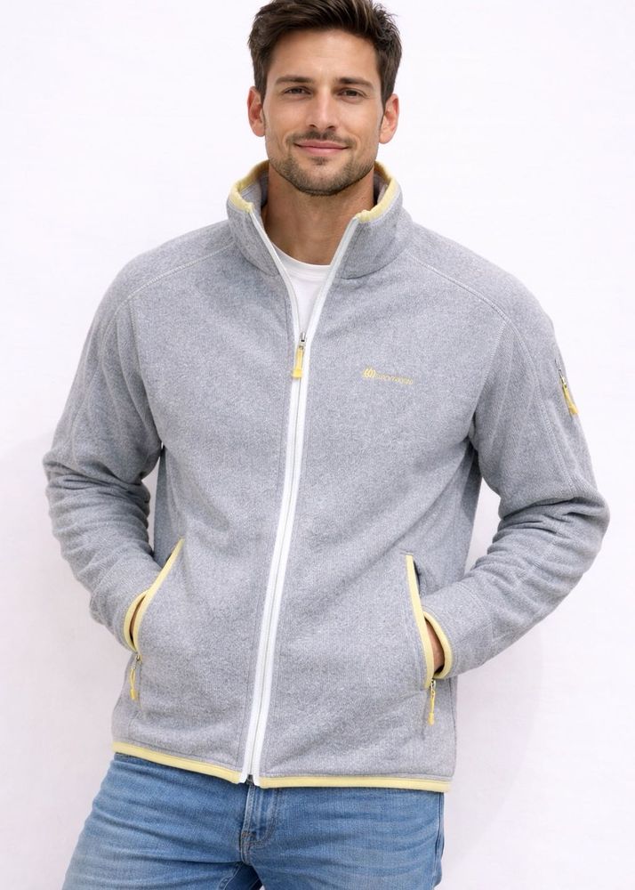Men's Grey Fleece Zip-Up Jacket