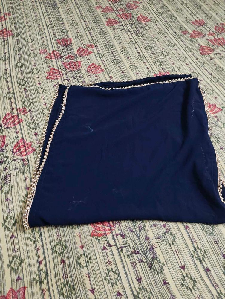 Elegant Navy Blue Dupatta