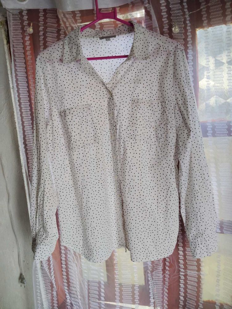 Polka Dot Button-Up Shirt