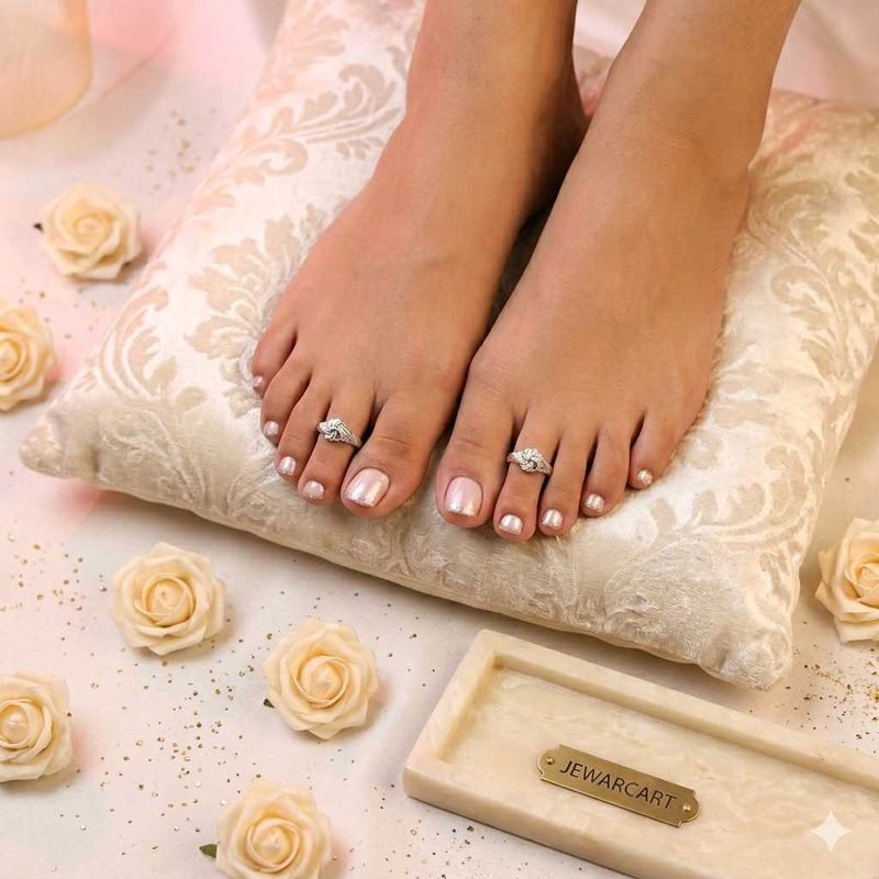 Elegant Pure Silver Toe Rings One Pair