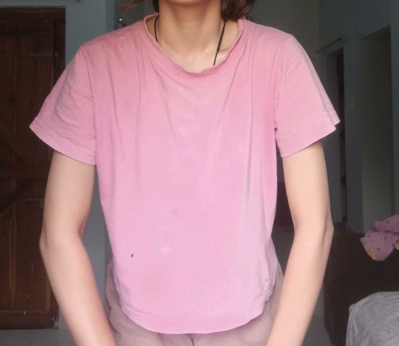 Peach Cropped T-Shirt