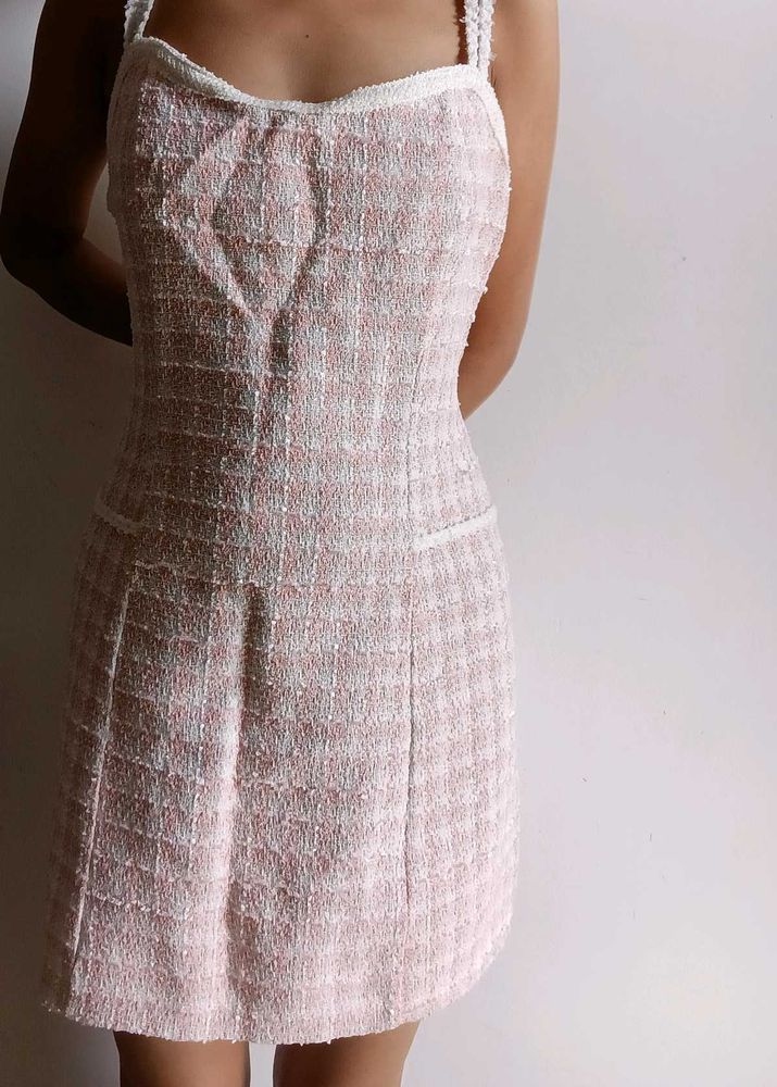 Pink Tweed Mini Dress