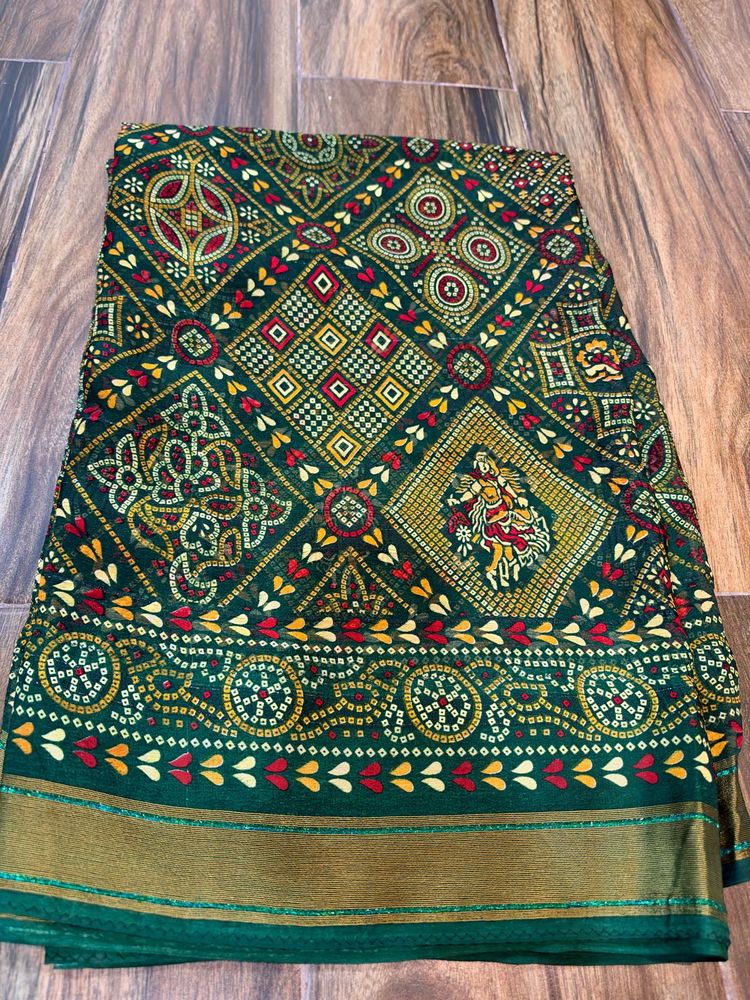 Green Bandhani Saree