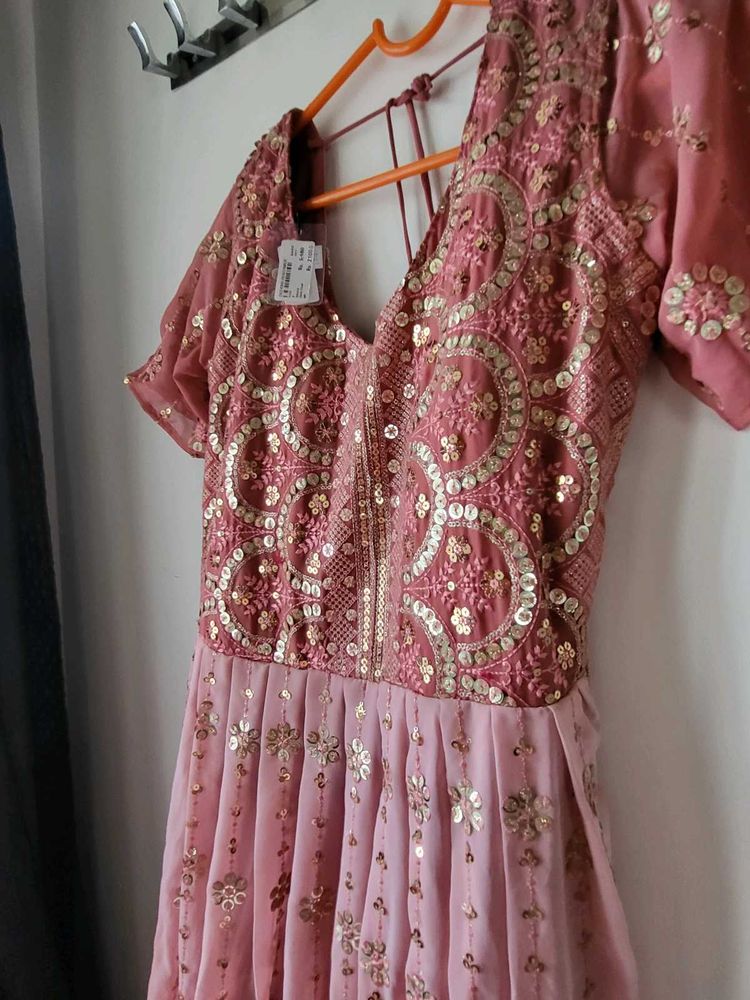 Stunning Embellished long gown with dupatta