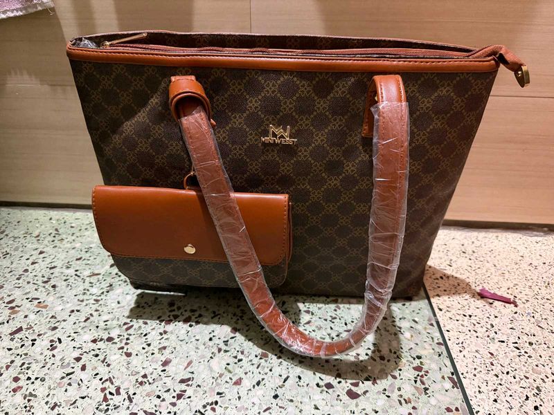 Stylish Brown Monogram Tote Bag