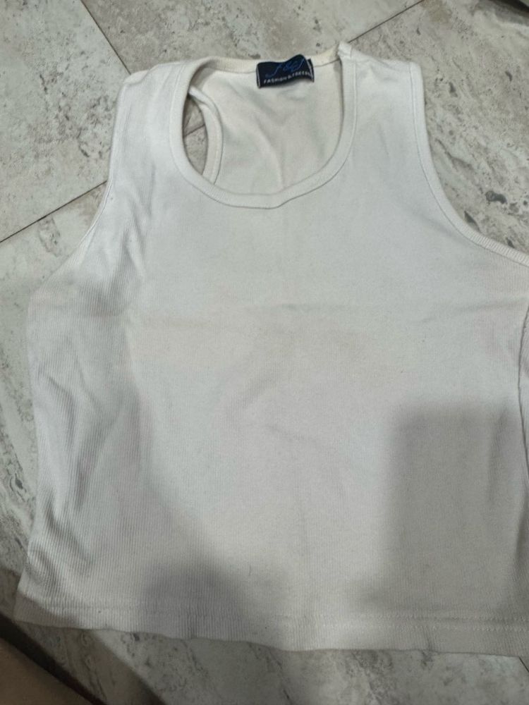 White Tank Top - Casual Basic