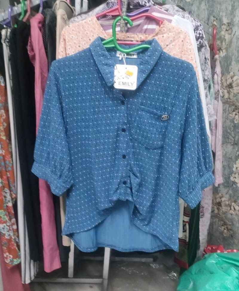 Cute Blue Polka Dot Top