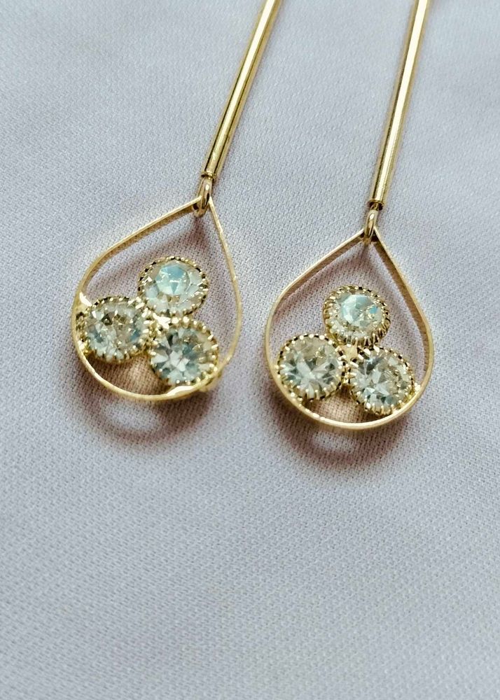 Elegant Teardrop Earrings with Sparkling Gems