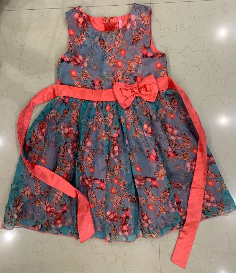 Floral Party Dress with Bow - any 2 kids top FREE