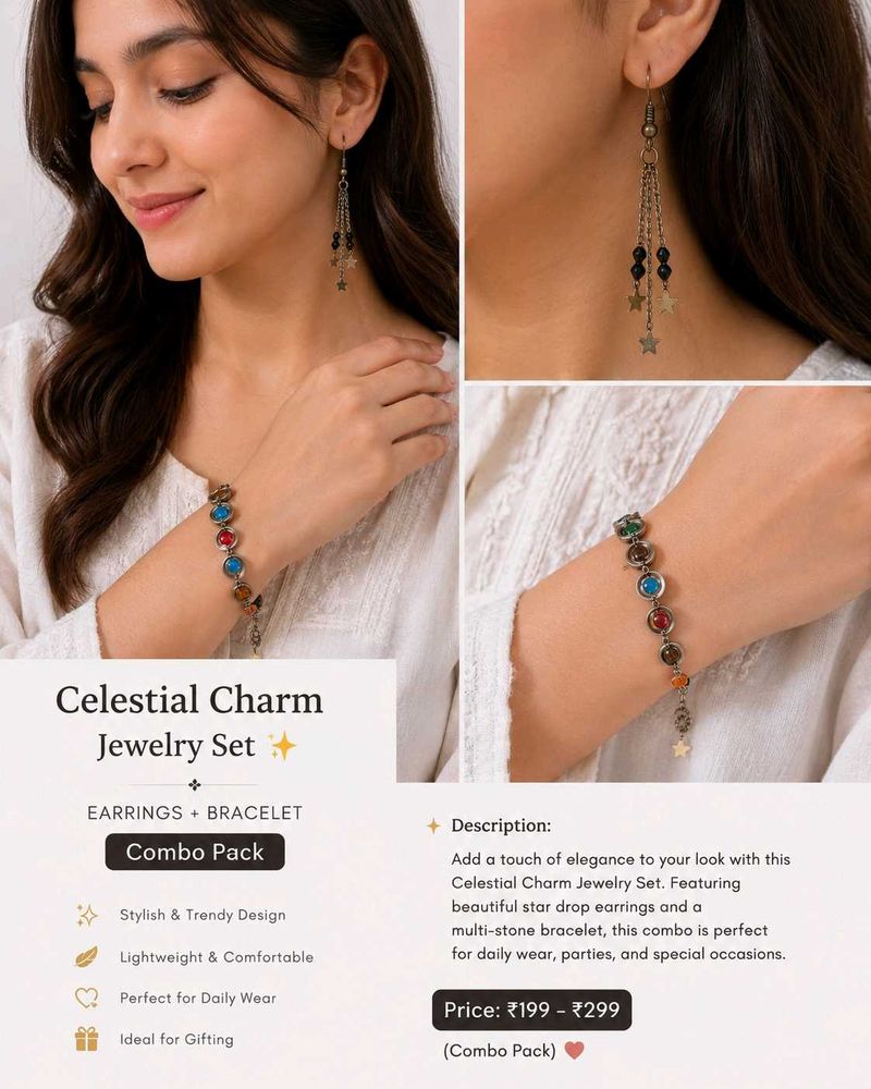 Stylish Earrings &amp; Bracelet Combo ✨