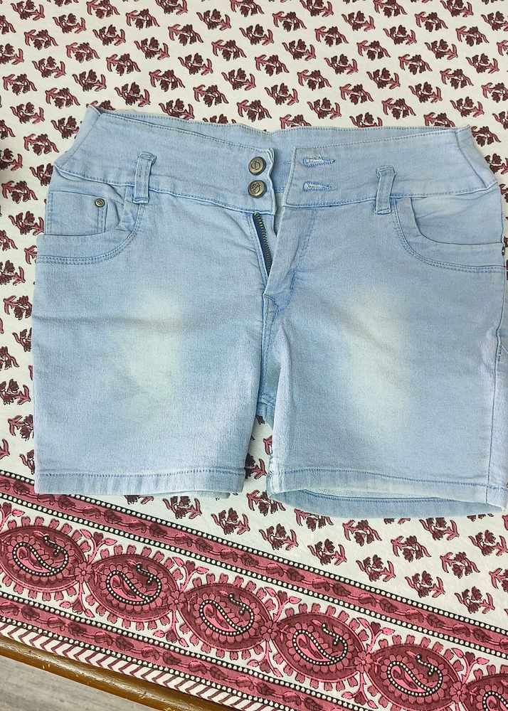 Light Blue Denim Shorts